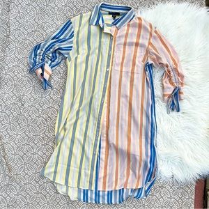 Maggy London Multicolor Striped Midi Dress